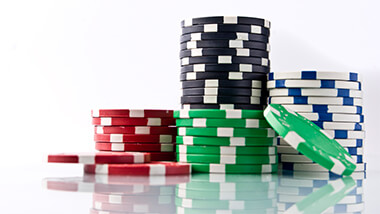 stacks of table game chips